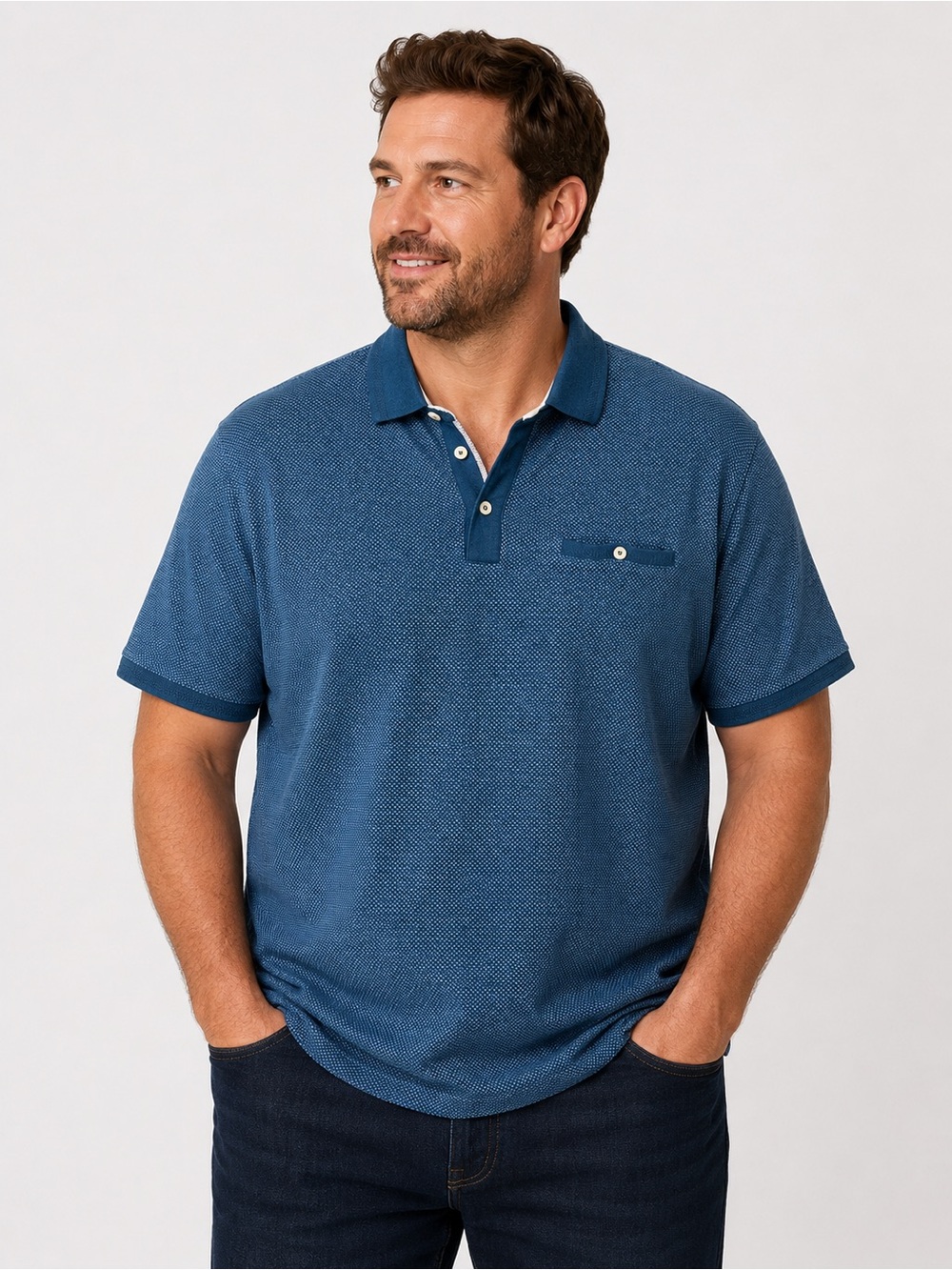 Ted Baker London Mens Geometric Pattern Polo Shirt Blue Size 5 XL TS7M GB31 OTTO